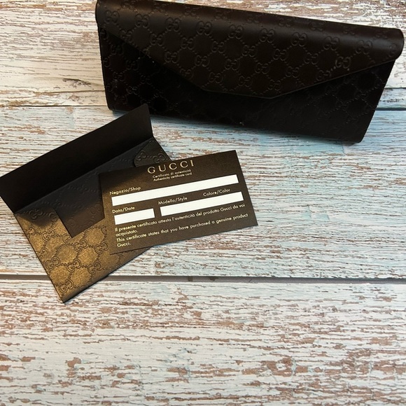 Gucci Accessories - Gucci Dark Leather Envelope glasses case